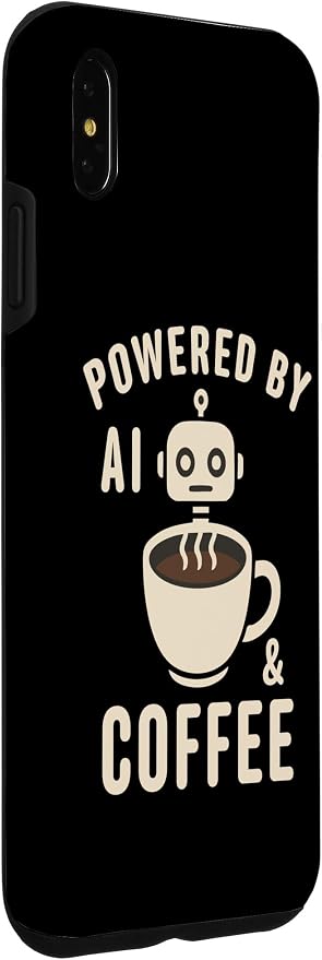 Powered by AI and Coffee Robot Case for iPhone XS Max - Image 3