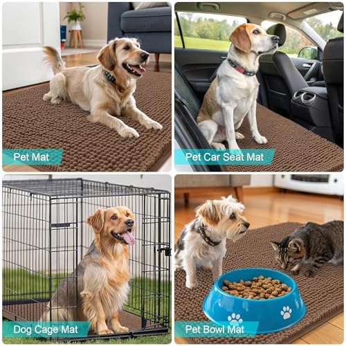 OLANLY Dog Door Mat for Muddy Paws 48x30, Super Absorbent Chenille Mud Mat - Image 7