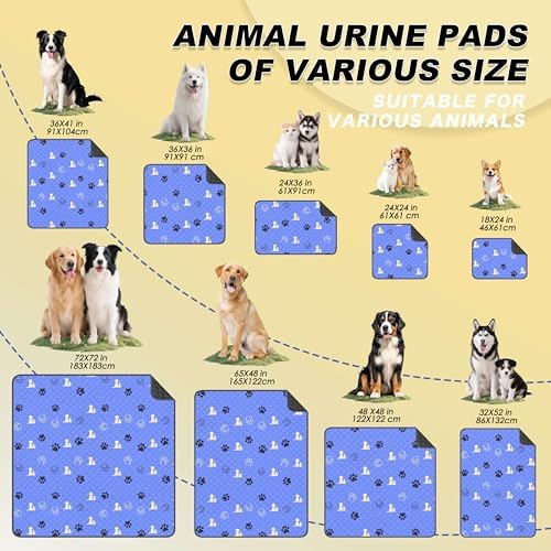 WanpeeGoo Washable Pee Pads for Dogs, Waterproof, 65 x 48 in, 1 Pack, Blue - Image 7