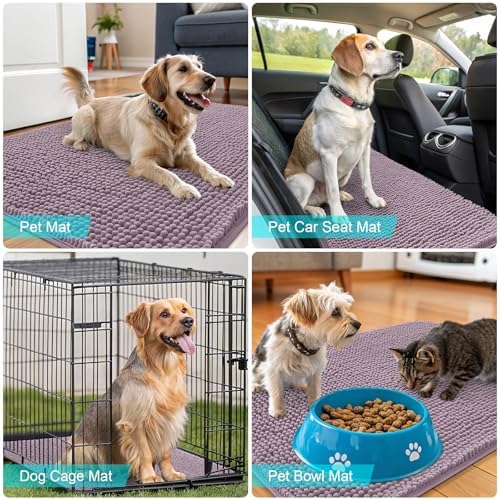 OLANLY Dog Door Mat for Muddy Paws 44x32, Super Absorbent Chenille Mud Mat - Image 7