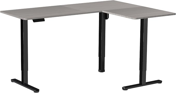 VIVO Dark Gray 63 x 47 in Corner Standing Desk, DESK-E3CTG-47 | Electric, Reversible L-Shaped Table, Sit Stand, Height Adjustable, Memory Controller, Office Furniture Sets, Black Frame - Image 9