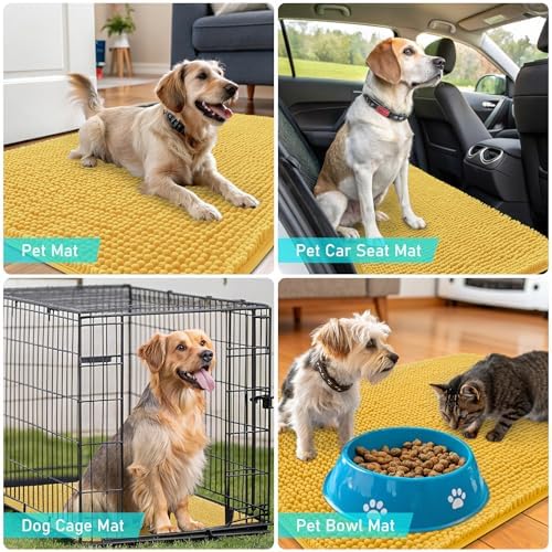 OLANLY Dog Door Mat for Muddy Paws 35x24, Super Absorbent Chenille Mud Mat - Image 7