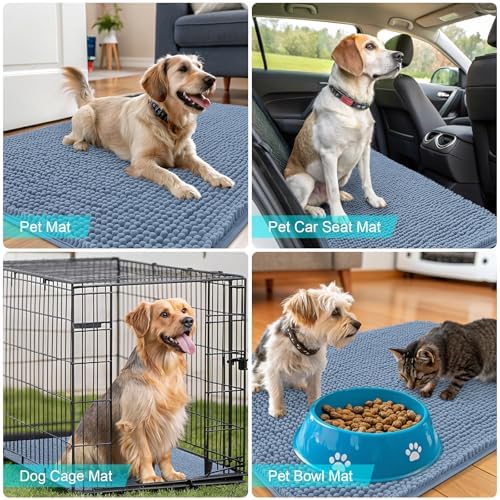 OLANLY Dog Door Mat for Muddy Paws 30x17, Super Absorbent Chenille Mud Mat - Image 7