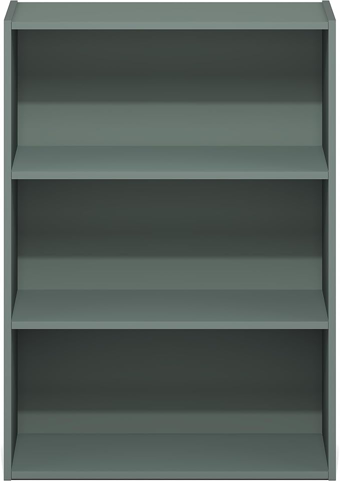 Furinno PASIR Book Shelf, 3-Tier Bookshelf, Storage Shelves Bookcase, 9.7 x 23.7 x 31.5, for Living Room, Bedroom, Home Office, Sage Green - Image 7