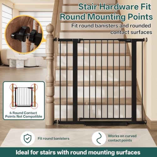 InnoTruth 29.6-39.1 in Wide x 35.5 in High Extra Tall Baby Gate, Black - Image 6