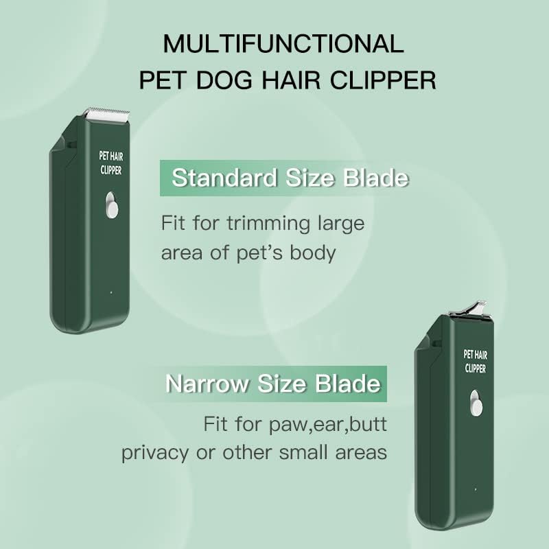 Feet Hair Trimmer, Dog Clippers,Quiet Washable USB Rechargeable Cordless Dog Grooming Kit,Electric Pets Hair Trimmers Shaver Shears for Dogs and Cats Green - Image 6