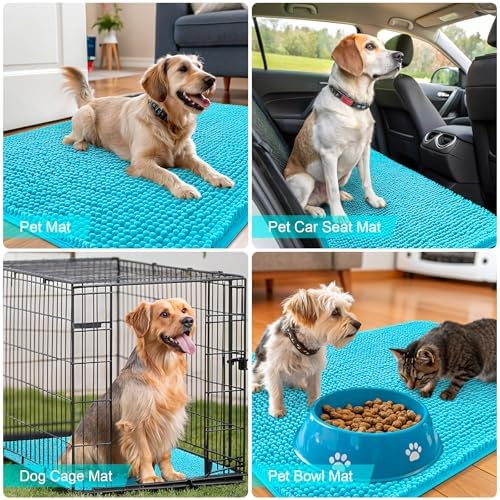 OLANLY Dog Door Mat for Muddy Paws 47x20, Super Absorbent Chenille Mud Mat - Image 7