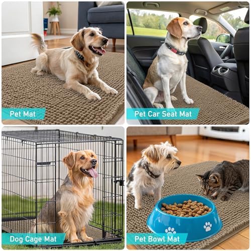 OLANLY Dog Door Mat for Muddy Paws 30x17, Super Absorbent Chenille Mud Mat - Image 7