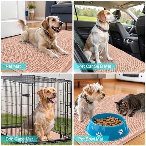 OLANLY Dog Door Mat for Muddy Paws 59x24, Super Absorbent Chenille Mud Mat - Image 7