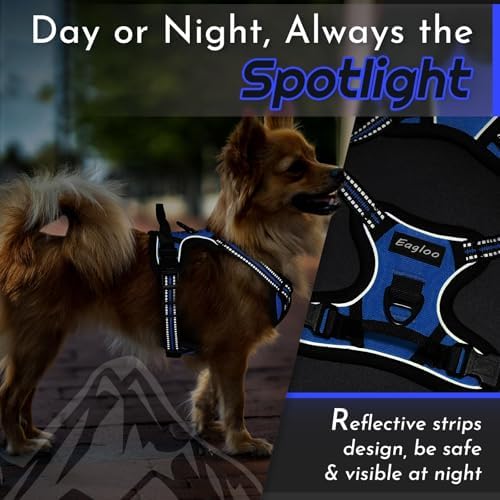 Eagloo Dog Harness for Small Dogs, No Pull Pet Vest with 2 Leash Clips - Image 7