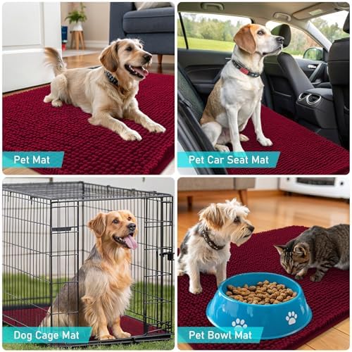 OLANLY Dog Door Mat for Muddy Paws 30x17, Super Absorbent Chenille Mud Mat - Image 7