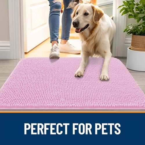 OLANLY Dog Door Mat for Muddy Paws 40x32, Super Absorbent Chenille Mud Mat - Image 6