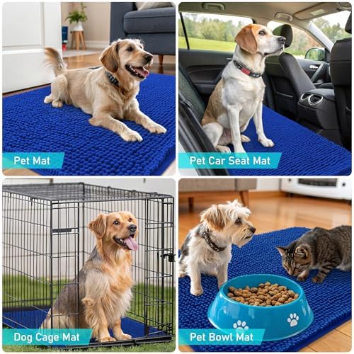 OLANLY Dog Door Mat for Muddy Paws 44x24, Super Absorbent Chenille Mud Mat - Image 7