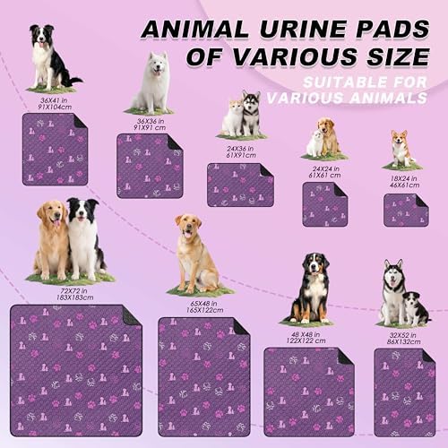WanpeeGoo Washable Pee Pads for Dogs, Waterproof, 32 x 52 in, 2 Pack, Purp - Image 7