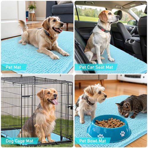 OLANLY Dog Door Mat for Muddy Paws 44x32, Super Absorbent Chenille Mud Mat - Image 7