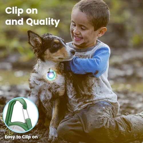 2Pack Dog Lights for Night Walking Dog Collar Light Clip on Rechargeable Glow in The Dark Light with 4Modes & RGB Color for Camping - Image 7