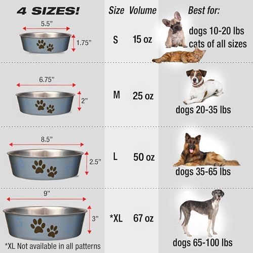 Loving Pets Bella Dog Bowls - Stainless Steel Dog & Cat Bowls - Spill Proof Dog Food Bowl, Cat Bowl, Puppy Essentials & Pet Supplies Great for Home & Travel (Small 10-20 lbs, Blueberry) - Image 7