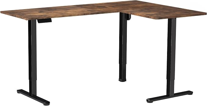 VIVO Vintage Brown 63 x 47 in Corner Standing Desk, DESK-E3CTN-47 | Electric, Reversible L-Shaped Table, Sit Stand, Height Adjustable, Memory Controller, Office Furniture Sets, Black Frame - Image 9