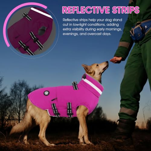 Dogcheer Dog Coat with Built-in Harness, Waterproof Dog Jacket with Pockets - Image 7