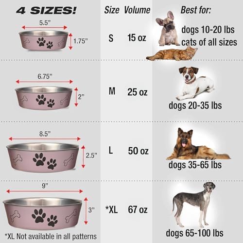 Loving Pets Bella Dog Bowls- Stainless Steel Dog & Cat Bowls - Spill Proof Dog Food Bowl, Cat Bowl, Puppy Essentials & Pet Supplies Great for Home & Travel (Small 10-20 lbs, Grape) - Image 7