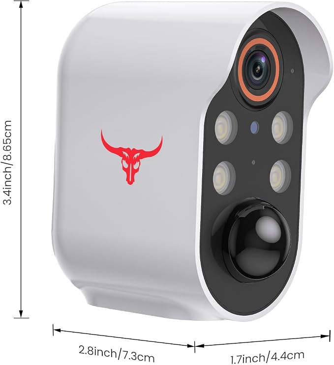 1080P Wireless Security Camera Outdoor, Battery Powered, AI Human Detection, Color Night Vision, 2-Way Audio, IP65 Waterproof, 2.4G Wi-Fi, Cloud Storage (4 spotlights) - Image 9