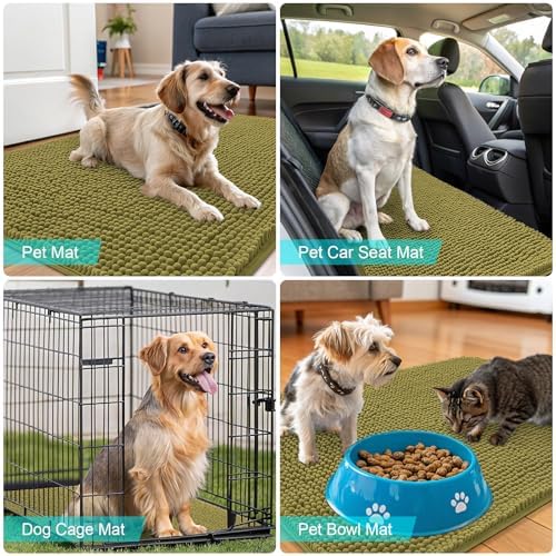 OLANLY Dog Door Mat for Muddy Paws 70x46, Super Absorbent Chenille Mud Mat - Image 7