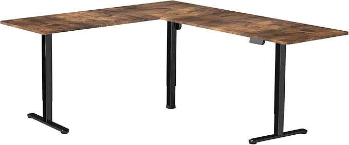 VIVO Vintage Brown 84 x 63 in Corner Standing Desk, DESK-E3CTBN-84 | Electric, Large Reversible L-Shaped Table, Sit Stand Height Adjustable, Memory Controller, Office Furniture Sets, Black Frame - Image 9
