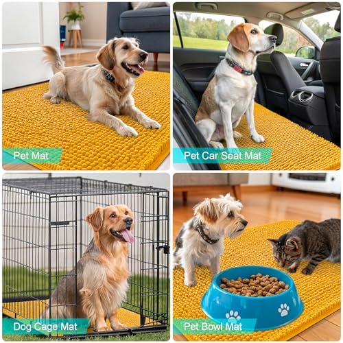 OLANLY Dog Door Mat for Muddy Paws 59x35, Super Absorbent Chenille Mud Mat - Image 7