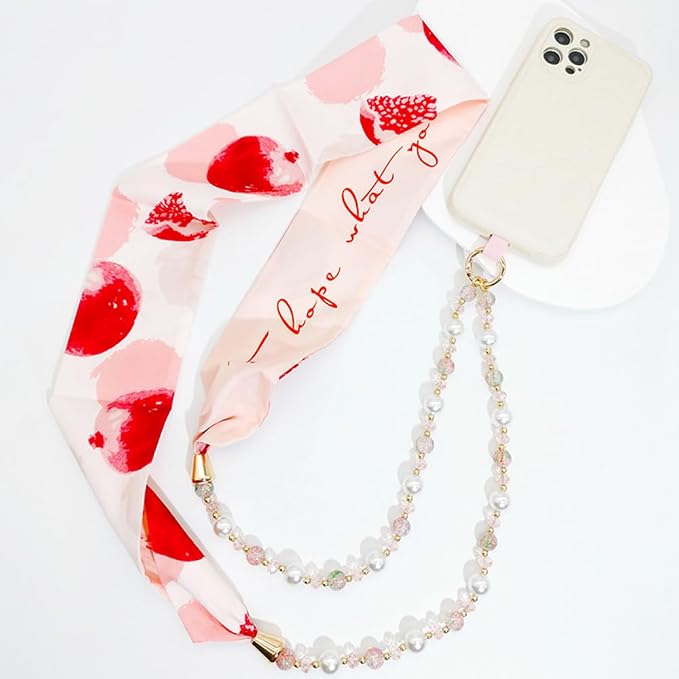 Phone Crossbody Chain Cell Phone Lanyard,Universal Leather+Metal Shouder Strap with Phone Tether Patches (R) - Image 7
