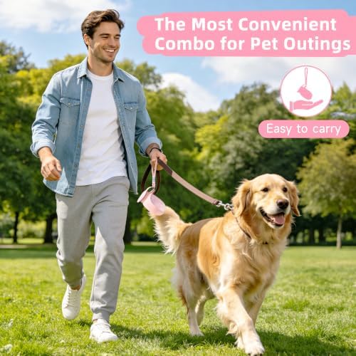 Dog Water Bottle Portable Pet Travel Bowl 2in1 Pet Drinking Feeder for Walk Outdoor 13.5oz Leak-Proof Dog Water Dispenser - Image 7