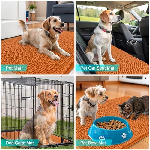 OLANLY Dog Door Mat for Muddy Paws 30x20, Super Absorbent Chenille Mud Mat - Image 7