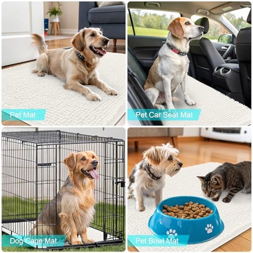 OLANLY Dog Door Mat for Muddy Paws 47x17, Super Absorbent Chenille Mud Mat - Image 7