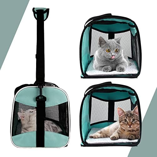 Small Animal Travel, Carrier for Hedgehog Rat Parrot Bird Guinea Pig, Lizards Carrier, Soft Sided Travel Carrier Portable Guinea Pig Up to 10 Lbs (15 * 10 * 10, Green) - Image 7