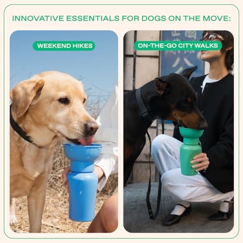 Springland Flip Portable Dog Water Bottle with Collapsible Bowl, Blueberry - Image 7
