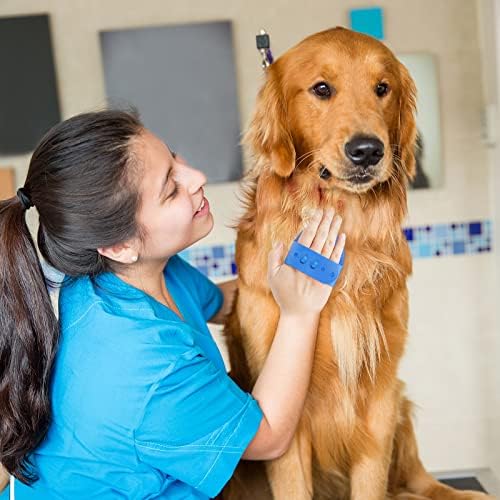Dog Grooming Brush, Lilpep Pet Shampoo Bath Brush Soothing Massage Rubber Comb with Adjustable Ring Handle for Long Short Haired Dogs and Cats (Blue, pack of 1) - Image 7