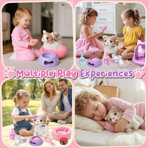 TUZT Robot Cat Toys for Kids Girls 3 4 5 6 Year Old, Interactive Toy Cat Stuffed Animal with Walking and Meowing, Pretend Play Toys for Girl, for Girls 3 4 5 6 7 8 Year Old - Image 7