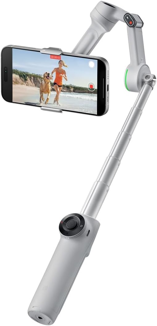 Insta360 Flow 2 PRO Gimbal Stabilizer for Smartphone, AI-Powered Tracking, 3-Axis Stabilization, Built-in Tripod, Portable & Foldable, Deep Track 4.0 Auto Tracking Phone Stabilizer Creator - Gray - Image 9