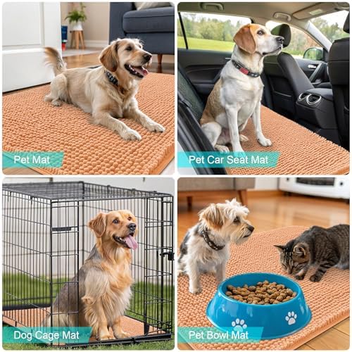 OLANLY Dog Door Mat for Muddy Paws 45x27, Super Absorbent Chenille Mud Mat - Image 7
