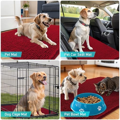 OLANLY Dog Door Mat for Muddy Paws 47x17, Super Absorbent Chenille Mud Mat - Image 7