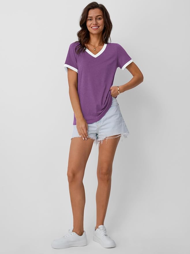 AUTOMET Womens Short Sleeve T-Shirts Summer Tops Casual Soft Tunic V Neck Basic Workout Clothes Spring Fashion Outfits 2026 - Image 5