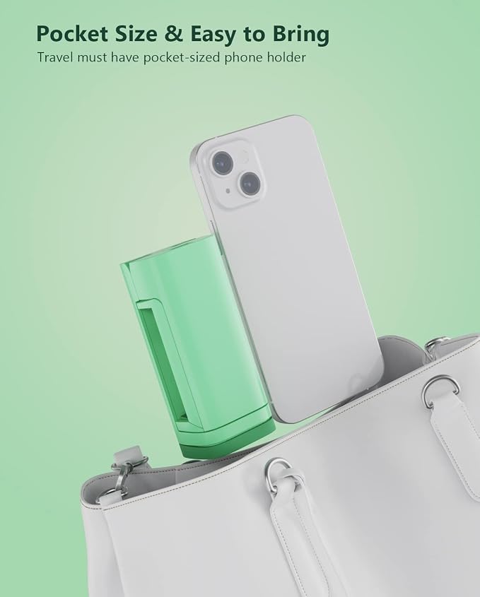 MiiKARE Travel Essentials Airplane Phone Holder, Universal Handsfree Phone Mount for Flying with 360 Degree Rotation, Travel Must Haves Phone Stand for Desk, Tray Table, Green - Image 6