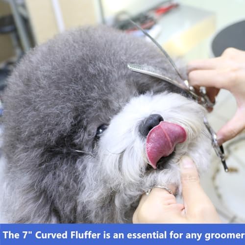 HASHIMOTO Curved Fluffer Scissors for Dog Grooming, 42 Teeth, 7.0 inch. - Image 5