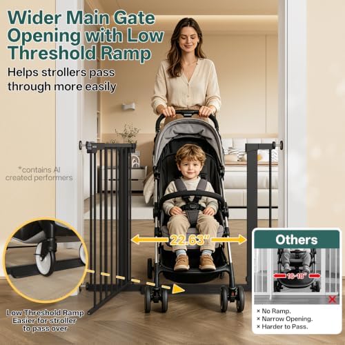 InnoTruth 29.6-39.1 in Wide Baby Gate for Stairs and Doorways, Black - Image 6