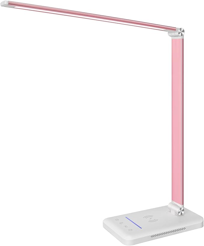 LED Desk Lamp with Night Light, Fast Wireless Charger, USB Charging Port, 10 Brightness, 5 Color Modes, Dimmable Bedside Table Lamp for Bedroom, Touch Control, Auto Timer, 1200Lux Super Bright - Image 9