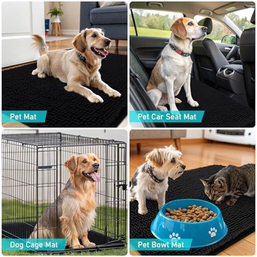 OLANLY Dog Door Mat for Muddy Paws 44x24, Super Absorbent Chenille Mud Mat - Image 7