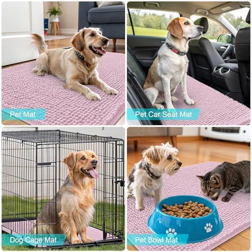 OLANLY Dog Door Mat for Muddy Paws 70x24, Super Absorbent Chenille Mud Mat - Image 7