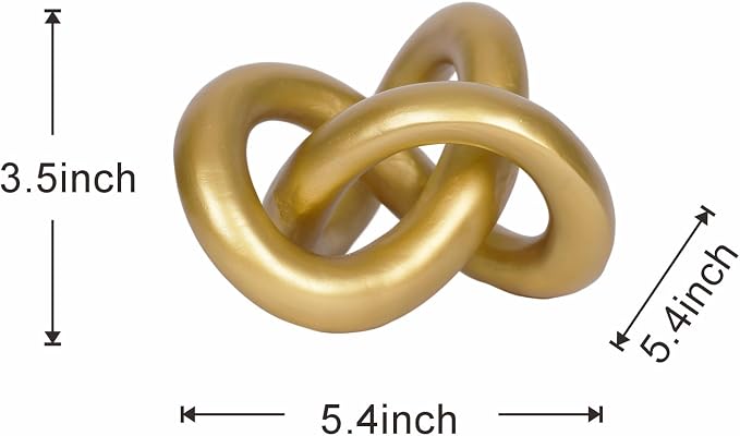 Geometric Round Sculpture Gold Knot Statue Decor Modern Tabletop Sculpture and Figurines Round Decorative Ornaments Knick Knacks Home Decor for Shelves Coffee Table Bookshelf Decoration Gifts - Image 4