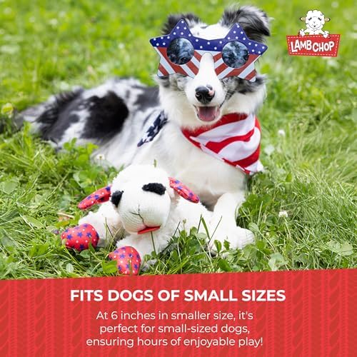 Multipet Lamb Chop Dog Plush Toy with Santa Hat - Squeaky Toy - Image 7