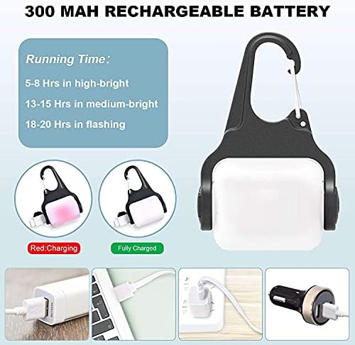 Dog Lights for Night Walking, Clip on Dog Collar Light - 3 Modes, USB-C Rechargeable, IP65 Waterproof, LED Safety Light for Running, Camping, Climbing, Bike - Image 6