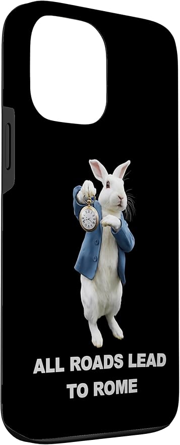 Funny AI Rabbit Meme Tshirt - All Roads Lead to Rome Humor Case for iPhone 13 Pro Max - Image 3